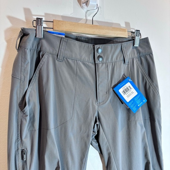 COLUMBIA Sz 8 Long Omni Shade Straight Leg Pockets Hiking Pants in Grey NEW - Picture 3 of 12